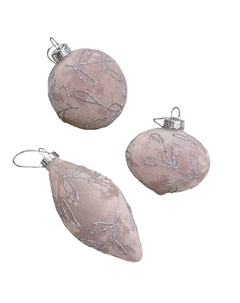 Подвеска Бархат 8см стекло, бархат розовый в асс-те Нет марки