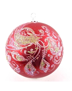 Шар 95мм Жар-птица стекло мультиколор Нет марки