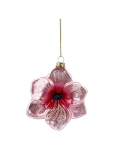 Подвеска Цветок 10,9см стекло розовый Maxijoy