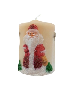 Свеча с изображением деда мороза и снегурочки высота 6-12 см Нет марки