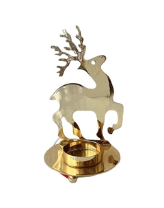 Подсвечник Олень 1 свеча 16х7см в ассортименте металл Maxijoy