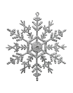 Подвеска Снежинка 11,5см пластик серебряный Нет марки