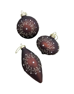 Подвеска Шоколадный узор 8см стекло коричневый в асс-те Нет марки