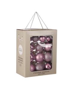 Набор шаров новогодних 26шт 50-70мм лиловый стекло Нет марки