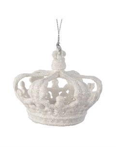 Подвеска Корона 8см пластик белая Kaemingk