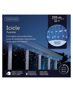 Гирлянда-бахрома 11х0,5м 259ламп холодный белый эффект мерцания белый провод Kaemingk