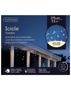 Гирлянда-бахрома 7,5х0,5м 175ламп теплый белый эффект мерцания Kaemingk