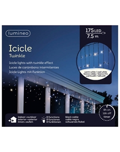 Гирлянда-бахрома 7,5х0,5м 175ламп холодный/теплый белый эффект мерцания Kaemingk