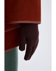 Перчатки из шерсти мериноса шоколадного цвета 2mood