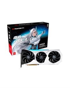 Видеокарта PowerColor Radeon RX 9070 XT REVA, 16 Гб, белый/чёрный Powercolor