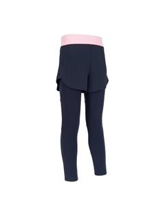 Женские подростковые шорты для фитнеса с лосинами — тёмно-синие с розовым принтом Domyos