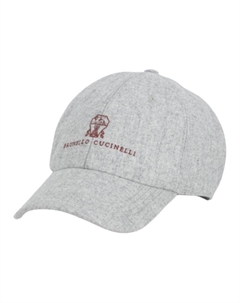 Бейсболка с вышитым логотипом и изогнутым козырьком, Gray Brunello cucinelli