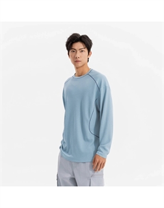 Унисекс спортивная флисовая кофта SPORTSWEAR городской стиль с вафельным узором дождево-голубой Decathlon