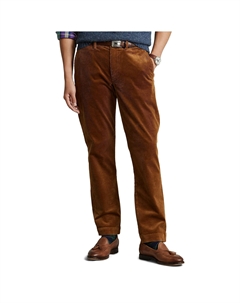 Брюки прямые из стрейчевого вельвета каштановый Polo ralph lauren