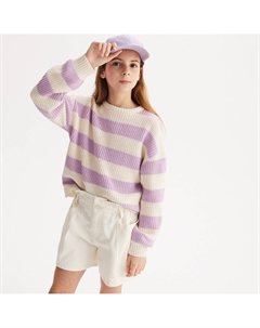 Джемпер в полоску из плотного трикотажа бежевый La redoute collections