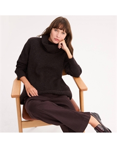 Пуловер с воротником хомут крупная вязка смесь альпаки каштановый Anne weyburn