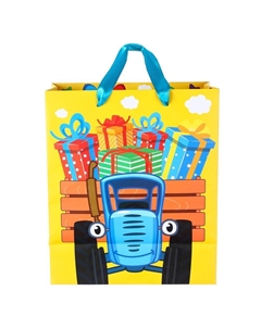 Пакет подарочный Синий трактор