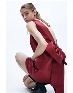 Платье мини атласное с бантом Befree