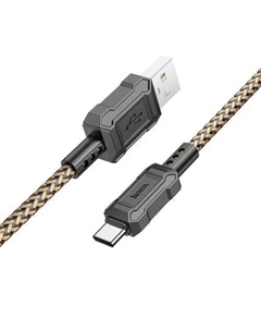 Кабель USB(Am)-USB Type-C(M), экранированный, 3А, 1 м, золотистый, HOCO Leader X94 (6931474794314) Hoco