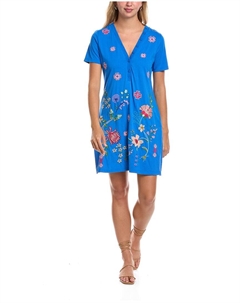 Джонни Вас Платье-рубашка с воротником на пуговицах, синий Johnny was