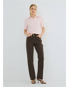 Прямые джинсы со средней посадкой, Коричневый Ostin