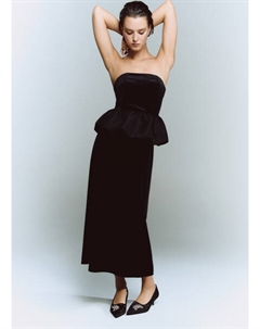 Бархатная юбка миди, Черный Ostin