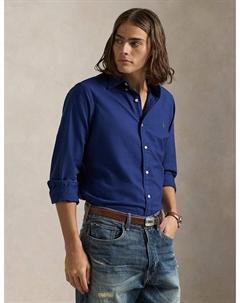 Рубашка Оксфорд зауженный крой окрашенная в готовом виде синий Polo ralph lauren
