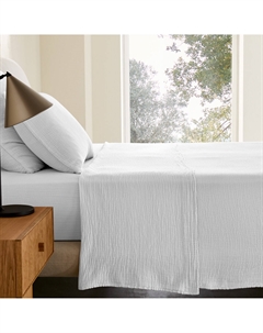 Простыня однотонная из органического хлопкового муслина Yafa белый Am.pm.