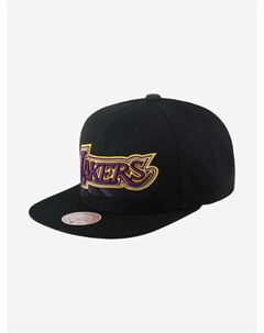 Бейсболка с прямым козырьком MITCHELL NESS HHSS5820-LALYYPPPBLCK Los Angeles Lakers NBA (черный), Черный Mitchell and ness