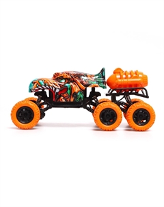 Джип радиоуправляемый monster, 1:16, эффект дыма, световые эффекты, работает от аккумулятора, цвет оранжевый Автоград