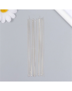 Иглы металл для бисера в стеклянной колбе тонкие набор 30 шт., d=0.6×120 мм, 1.5×1.5×14 см Арт узор