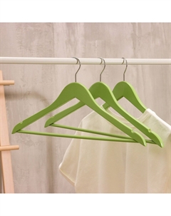 Плечики - вешалки для одежды brillant, 44.5×23×1.2 см, 3 шт., дерево, фисташковые Ladо?m