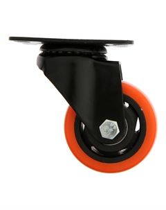 Колесо мебельное, d=75 мм, поворотное, покрытие pvc Cappio