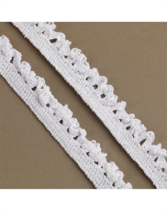 Тесьма вязаная эластичная, 10 мм, 9.1 м ± 0.5 м, белая Арт узор