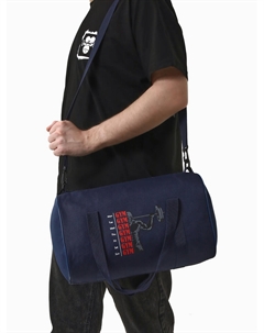 Сумка спортивная на молнии, с подкладкой, длинный ремень, маленький размер, синяя Textura