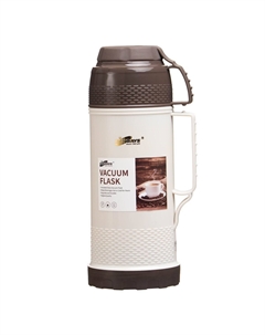 Термос, 1 л, со стеклянной колбой, сохраняет тепло 12 ч, с кружкой, нержавеющая сталь, коричневый Take it easy