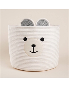 Корзина для хранения sl home, плетеная, ручной работы, 35×35×30 см, белая Sima-land home