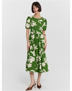 Платье женское зеленое с цветочным принтом Mark formelle