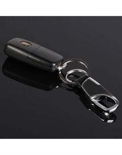 Брелок для автомобильных ключей, зажим, два кольца, хром Cartage