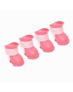 Ботинки для собак резиновые, набор 4 шт., размер l, розовые Nobrand