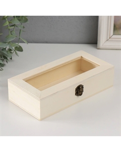 Шкатулка для росписи дерево со стеклом Nobrand