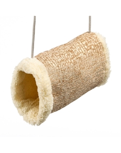 Подвесной туннель для грызунов, 19×12×13 см, искусственный мех, бежевый Nobrand