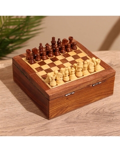 Игра настольная 2 в 1, шахматы, бэкгэммон, 15.5×15.5×5 см, дерево шишам Nobrand