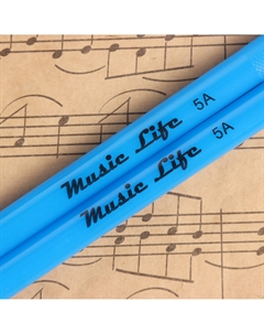 Барабанные палочки 5 а синие, светящиеся Music life