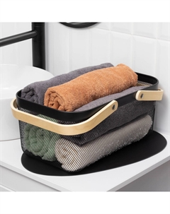 Корзинка универсальная, прямоугольная, 40×24.5×18.5 см, черная Ladо?m