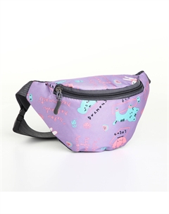 Сумка поясная детская для девочки на молнии, сиреневая Nobrand