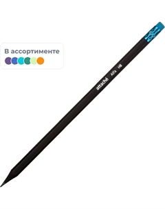 Карандаш чернографитный деревянный HB с ластиком Alfa заточенный черный (12 штук в упаковке) Attache