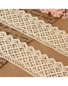 Кружево вязаное, 80 мм × 10 ± 1 м, цвет бежевый Арт узор