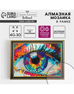 Алмазная мозаика с частичным заполнением и форменными стразами на раме Школа талантов