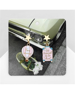 Серьги с эмалью Qf